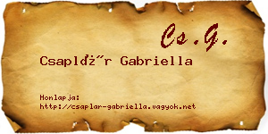 Csaplár Gabriella névjegykártya